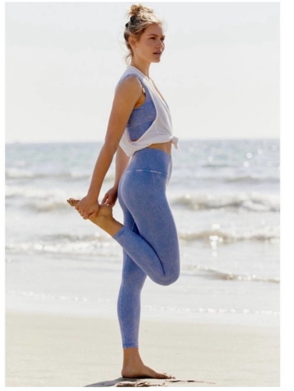 Free People Movement Good Karma High-Rise Leggings Heather Blueberry M/L